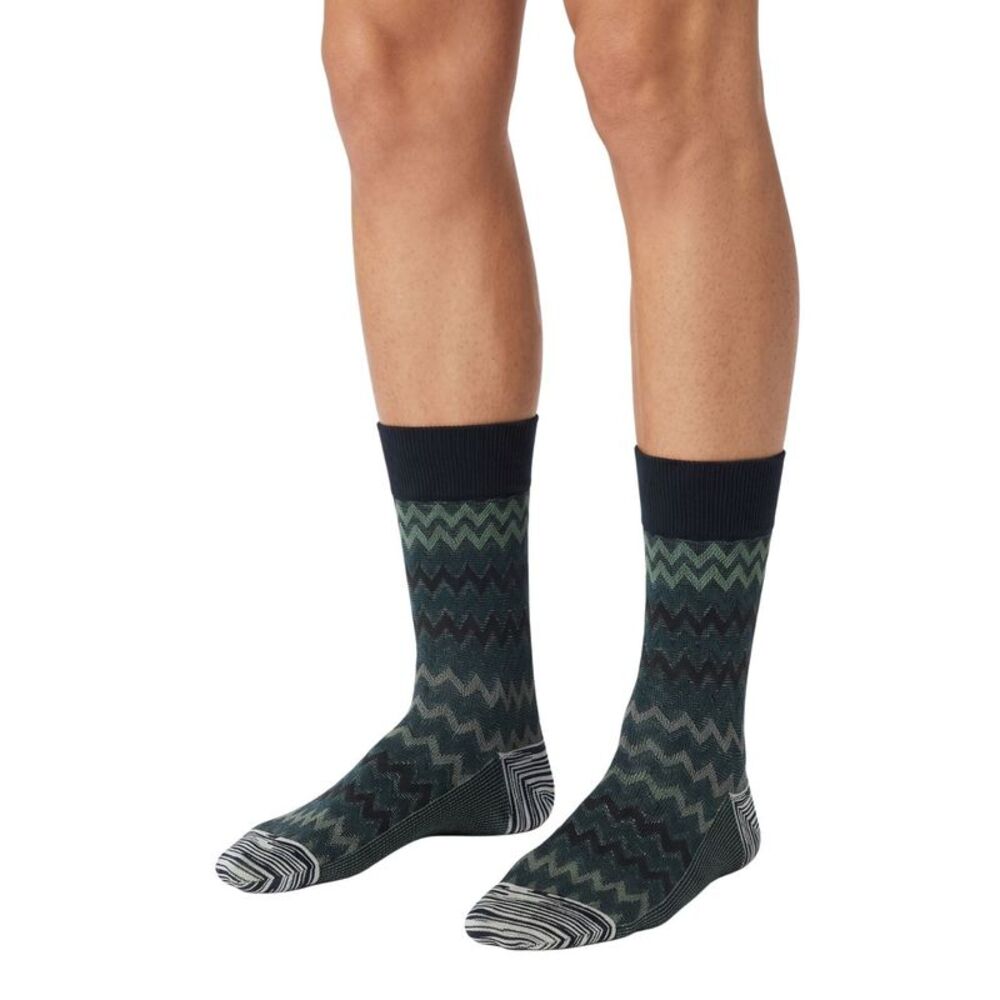 Missoni Charcoal Mens Melange Chevron Crew Socks-M